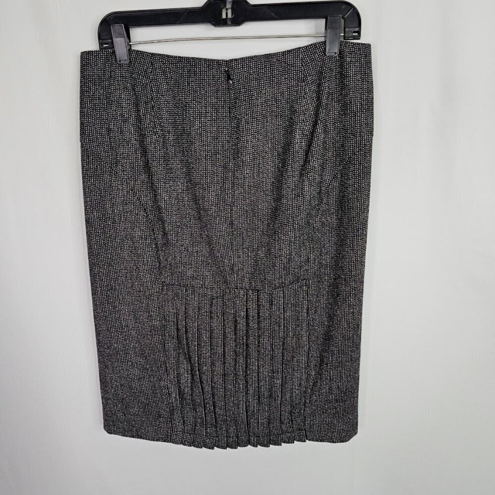 NWT EXPRESS DESIGN STUDIO Wool Skirt size 8 DARK GRAY Preppy Chic Pleated Retro - Picture 7 of 9